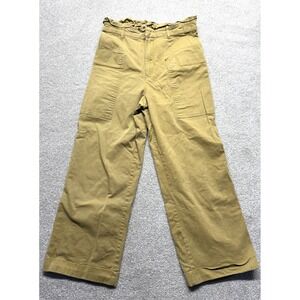 ZARA High Waisted‎ Paperbag Waist Cargo Pants Khaki Size M